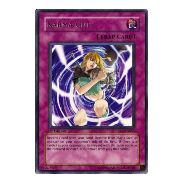 Karma Cut (SOI) #SOI-EN053 Rare (1st Edition Moderately Played) Shadow of Infinity YuGiOh: 2006