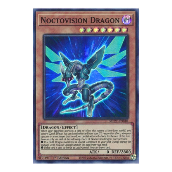 Noctovision Dragon (MP21) #MP21-EN048 Super Rare (1st Edition Lightly Played) 2021 Tin of Ancient Battles YuGiOh: 2021