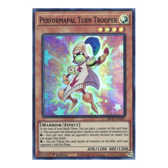 Performapal Turn Trooper (MP21) #MP21-EN091 Super Rare (1st Edition Near Mint) 2021 Tin of Ancient Battles YuGiOh: 2021