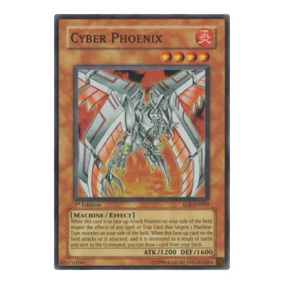 Cyber Phoenix (EOJ) #EOJ-EN009 Super Rare (1st Edition Heavily Played) Enemy of Justice YuGiOh: 2006