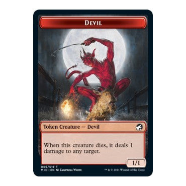 Devil Token (MID) #6 T (Lightly Played) Innistrad: Midnight Hunt Magic: The Gathering: 2021
