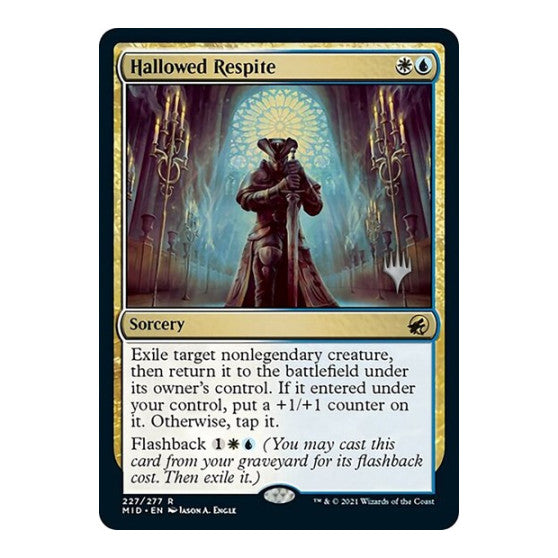 Hallowed Respite (PPMID) #227 Rare (Foil Moderately Played) Promo Pack: Innistrad: Midnight Hunt Magic: The Gathering: 2021