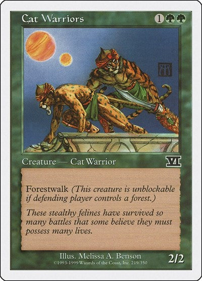Cat Warriors (6ED) #219 Common (Heavily Played) Classic Sixth Edition Magic: 1999