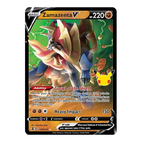 Zamazenta V (CLB) #018/025 Ultra Rare Celebrations Pokemon: 2021