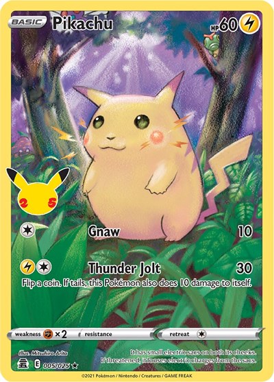 Pikachu (CLB) #005/025 Holo Rare Celebrations Pokemon: 2021