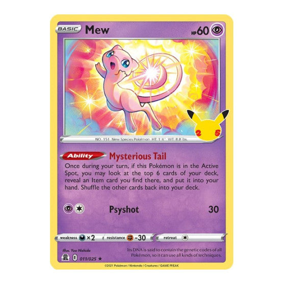 Mew (CLB) #011/025 Holo Rare Celebrations Pokemon: 2021