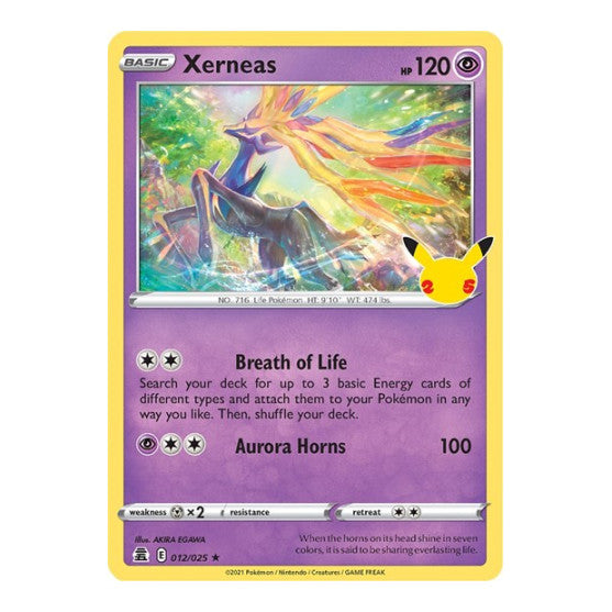 Xerneas (CLB) #012/025 Holo Rare Celebrations Pokemon: 2021
