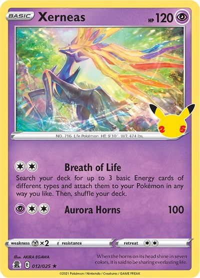Xerneas (CLB) #012/025 Holo Rare Celebrations Pokemon: 2021