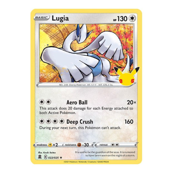 Lugia (CLB) #022/025 Holo Rare Celebrations Pokemon: 2021