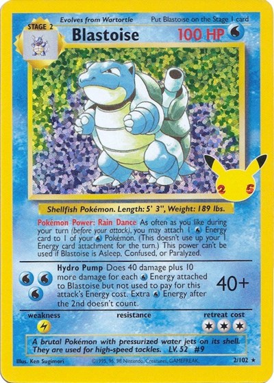 Blastoise (CCC) #2/102 Classic Collection (Holofoil Near Mint) Celebrations: Classic Collection Pokemon: 2021