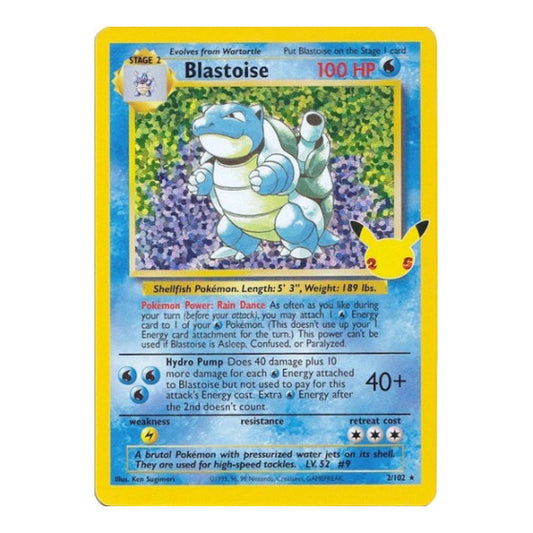 Blastoise (CCC) #2/102 Classic Collection (Holofoil Near Mint) Celebrations: Classic Collection Pokemon: 2021