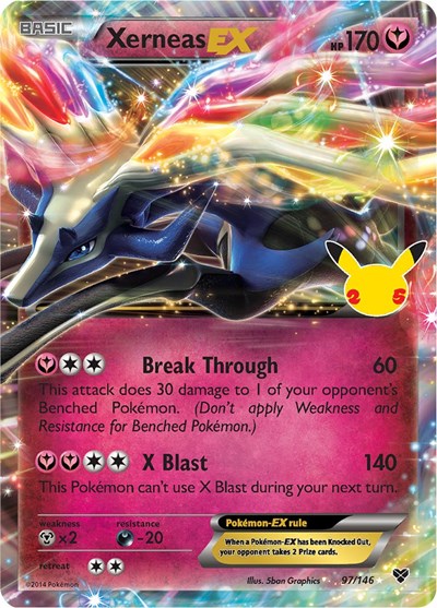 Xerneas EX (CCC) #97/146 Classic Collection (Holofoil Near Mint) Celebrations: Classic Collection Pokemon: 2021