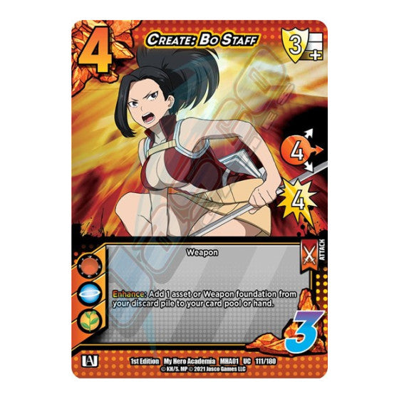 Create: Bo Staff (MHA) #111/180 Uncommon (1st Edition Normal Lightly Played) UniVersus: My Hero Academia UniVersus: 2021