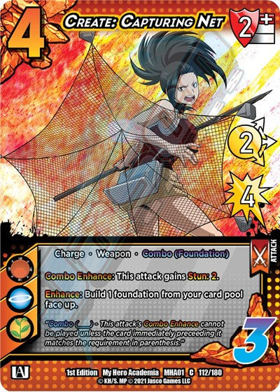 Create: Capturing Net (MHA) #112/180 Common (1st Edition Normal Lightly Played) UniVersus: My Hero Academia UniVersus: 2021