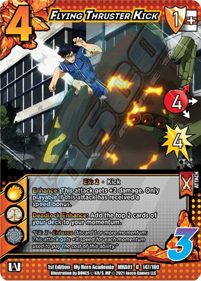 Flying Thruster Kick (MHA) #147/180 Common (1st Edition Normal Lightly Played) UniVersus: My Hero Academia UniVersus: 2021