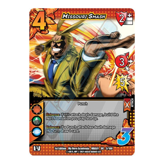 Missouri Smash (MHA) #3/180 Uncommon (1st Edition Normal Lightly Played) UniVersus: My Hero Academia UniVersus: 2021