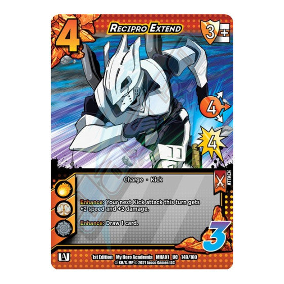 Recipro Extend (MHA) #149/180 Uncommon (1st Edition Normal Lightly Played) UniVersus: My Hero Academia UniVersus: 2021