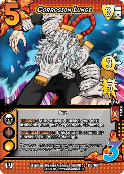 Corrosion Lunge (MHA) #156/180 Common (1st Edition Normal Lightly Played) UniVersus: My Hero Academia UniVersus: 2021