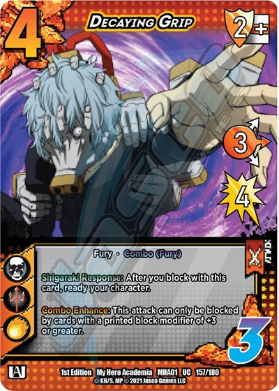 Decaying Grip (MHA) #157/180 Uncommon UniVersus: My Hero Academia UniVersus: 2021