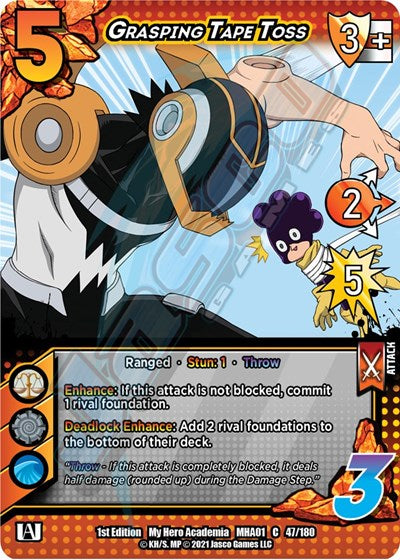Grasping Tape Toss (MHA) #47/180 Common (1st Edition Normal Lightly Played) UniVersus: My Hero Academia UniVersus: 2021