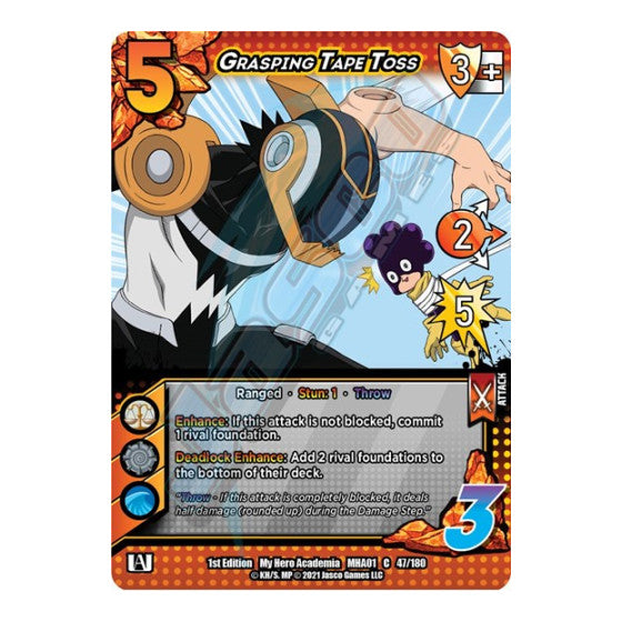 Grasping Tape Toss (MHA) #47/180 Common (1st Edition Normal Lightly Played) UniVersus: My Hero Academia UniVersus: 2021