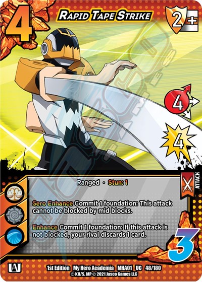Rapid Tape Strike (MHA) #48/180 Uncommon (1st Edition Normal Lightly Played) UniVersus: My Hero Academia UniVersus: 2021