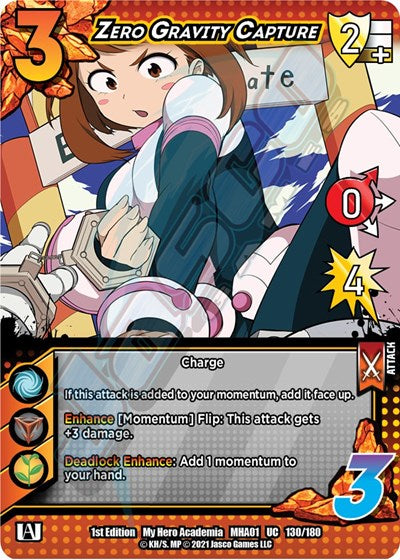Zero Gravity Capture (MHA) #130/180 Uncommon (1st Edition Normal Lightly Played) UniVersus: My Hero Academia UniVersus: 2021