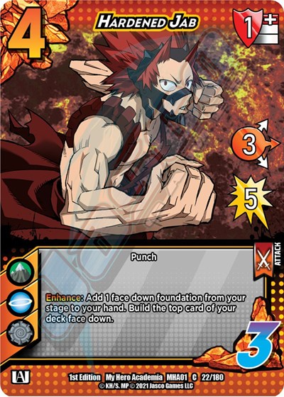 Hardened Jab (MHA) #22/180 Common (1st Edition Normal Lightly Played) UniVersus: My Hero Academia UniVersus: 2021