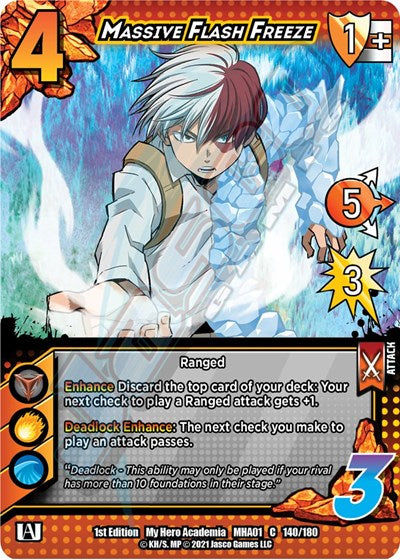 Massive Flash Freeze (MHA) #140/180 Common (1st Edition Normal Lightly Played) UniVersus: My Hero Academia UniVersus: 2021