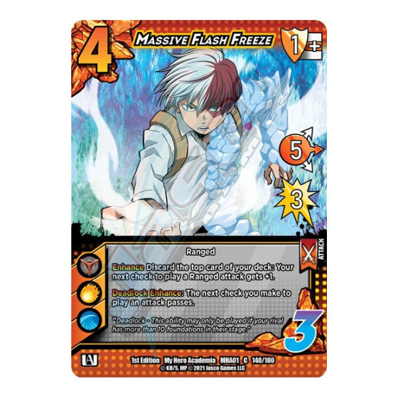 Massive Flash Freeze (MHA) #140/180 Common (1st Edition Normal Lightly Played) UniVersus: My Hero Academia UniVersus: 2021