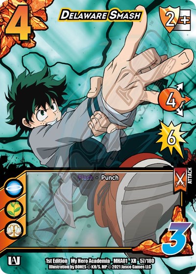 Delaware Smash (XR) (MHA) #57/180 XR (1st Edition Foil Lightly Played) UniVersus: My Hero Academia UniVersus: 2021