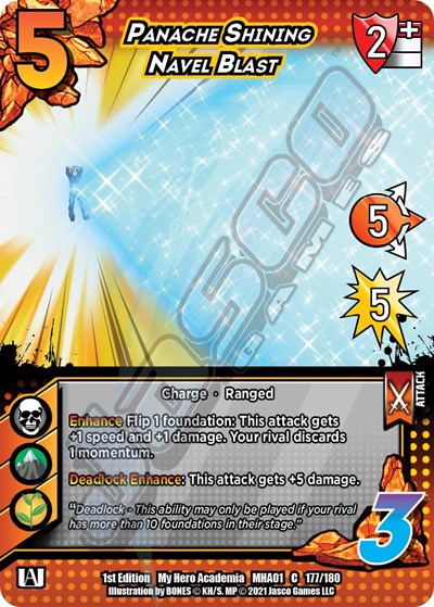 Panache Shining Navel Blast (MHA) #177/180 Common (1st Edition Normal Lightly Played) UniVersus: My Hero Academia UniVersus: 2021