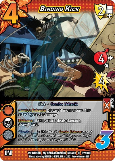 Binding Kick (MHA) #32/180 Common (1st Edition Normal Lightly Played) UniVersus: My Hero Academia UniVersus: 2021