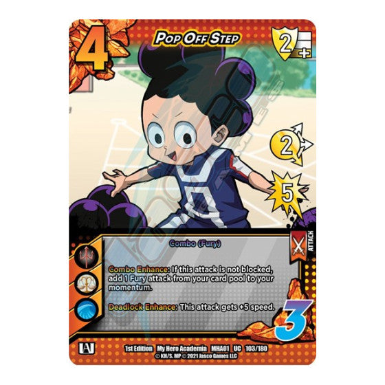 Pop Off Step (MHA) #103/180 Uncommon (1st Edition Normal Lightly Played) UniVersus: My Hero Academia UniVersus: 2021