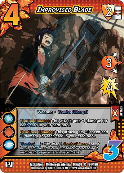 Improvised Blade (MHA) #94/180 Common (1st Edition Normal Lightly Played) UniVersus: My Hero Academia UniVersus: 2021