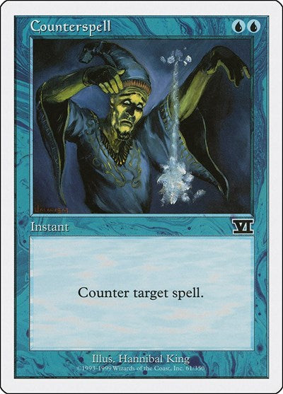 Counterspell (6ED) #61 Common (Heavily Played) Classic Sixth Edition Magic: The Gathering: 1999