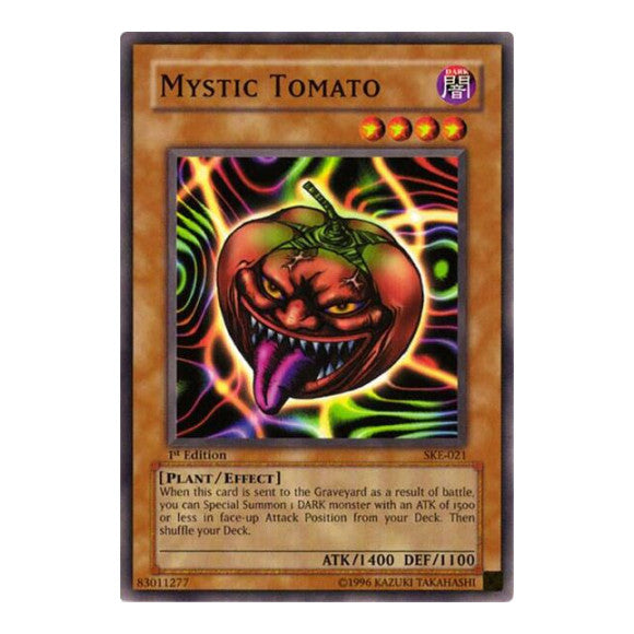 Mystic Tomato (SKE) #SKE-021 Common (1st Edition Damaged) Starter Deck: Kaiba Evolution YuGiOh: 2004