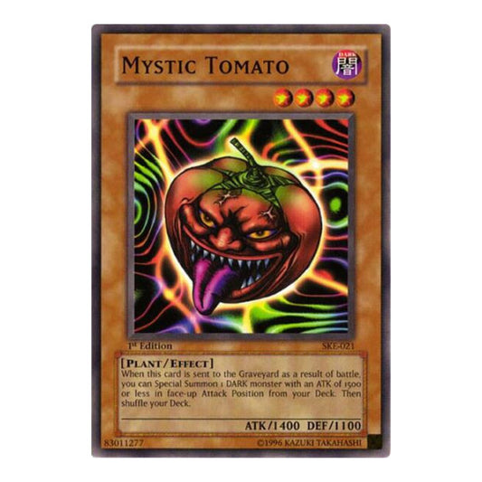 Mystic Tomato (SKE) #SKE-021 Common (1st Edition Damaged) Starter Deck: Kaiba Evolution YuGiOh: 2004