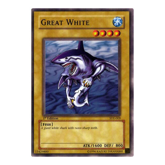 Great White (SYE) #SYE-009 Common (Unlimited Damaged) Starter Deck: Yugi Evolution YuGiOh: 2004
