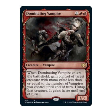 Dominating Vampire (Showcase) (VOW) #305 Rare (Lightly Played) Innistrad: Crimson Vow Magic: The Gathering: 2021
