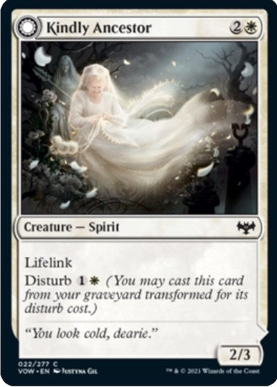 Kindly Ancestor (VOW) #22 Common (Lightly Played) Innistrad: Crimson Vow Magic: The Gathering: 2021