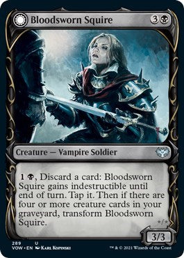Bloodsworn Squire Showcase (VOW) #289 Uncommon (Lightly Played) Innistrad: Crimson Vow Magic: The Gathering: 2021