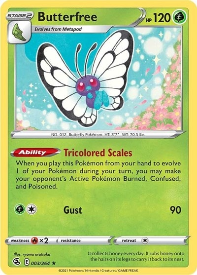 Butterfree (SWSH08) #003/264 Holo Rare (Holofoil Near Mint) SWSH08: Fusion Strike Pokemon: 2021