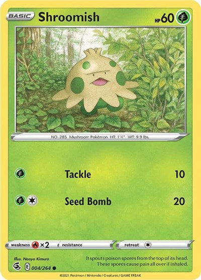 Shroomish (SWSH08) #004/264 Common (Moderately Played) SWSH08: Fusion Strike Pokemon: 2021