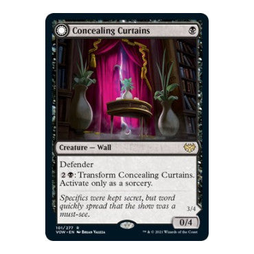 Concealing Curtains (VOW) #101 Rare (Foil Lightly Played) Innistrad: Crimson Vow Magic: The Gathering: 2021