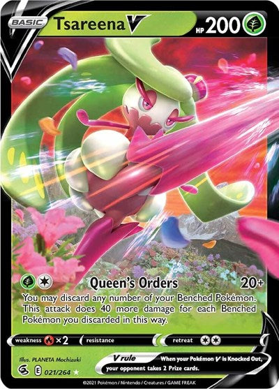 Tsareena V (SWSH08) #021/264 Ultra Rare (Holofoil Near Mint) SWSH08: Fusion Strike Pokemon: 2021
