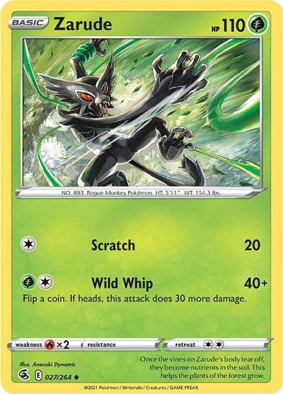 Zarude (SWSH08) #027/264 Uncommon (Reverse Holofoil Moderately Played) SWSH08: Fusion Strike Pokemon: 2021