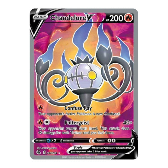 Chandelure V Full Art (SWSH08) #247/264 Ultra Rare (Holofoil Near Mint) SWSH08: Fusion Strike Pokemon: 2021