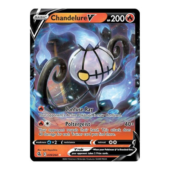 Chandelure V (SWSH08) #039/264 Ultra Rare (Holofoil Near Mint) SWSH08: Fusion Strike Pokemon: 2021