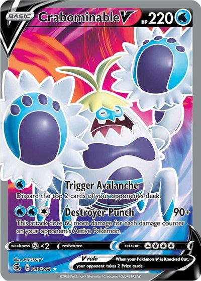 Crabominable V Full Art (SWSH08) #248/264 Ultra Rare (Holofoil Near Mint) SWSH08: Fusion Strike Pokemon: 2021
